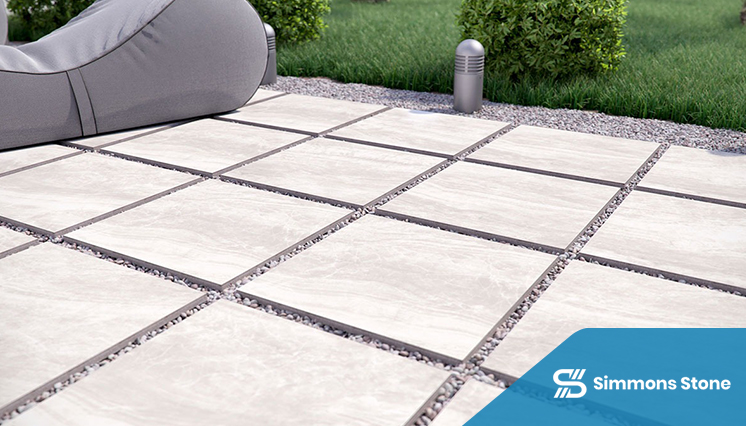 Porcelain pavers around residential setup