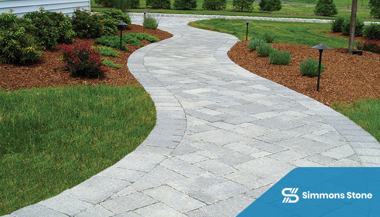 Well-crafted backyard walkway with paver stones