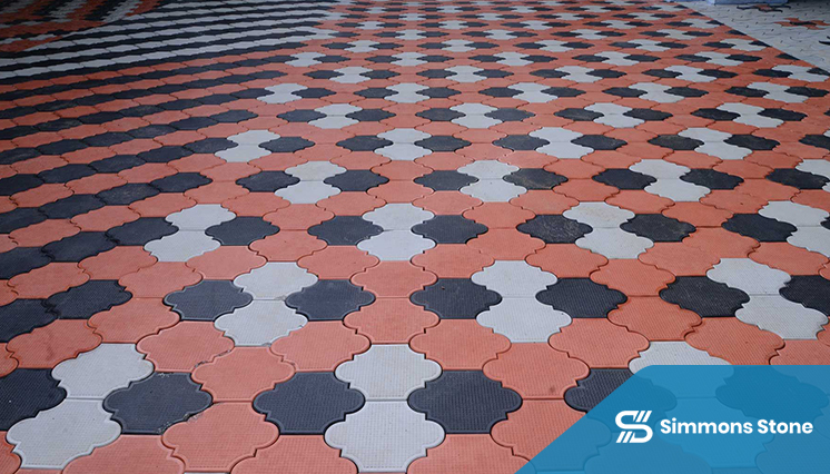 Colorful paving installed in a driveway