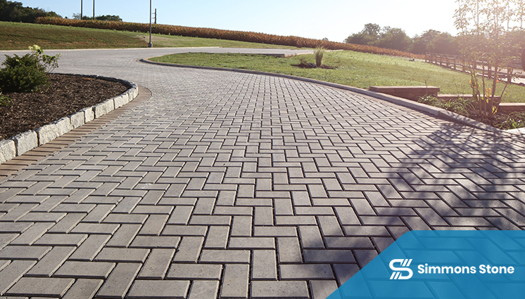 Pavers in a residential driveway