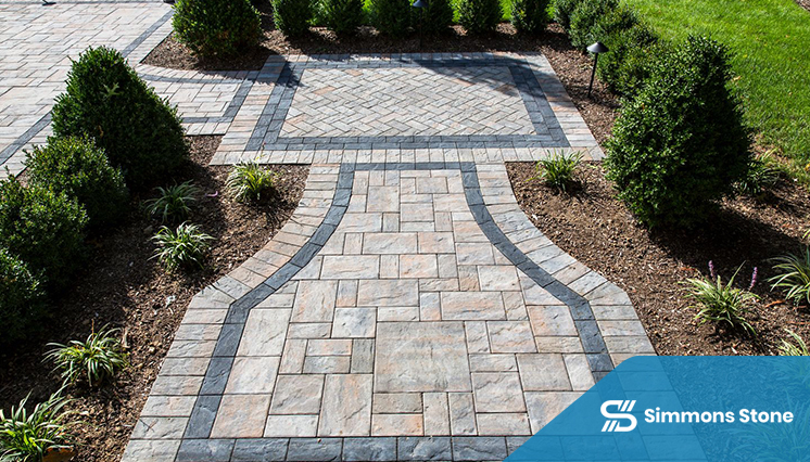 paver design with decorative edging