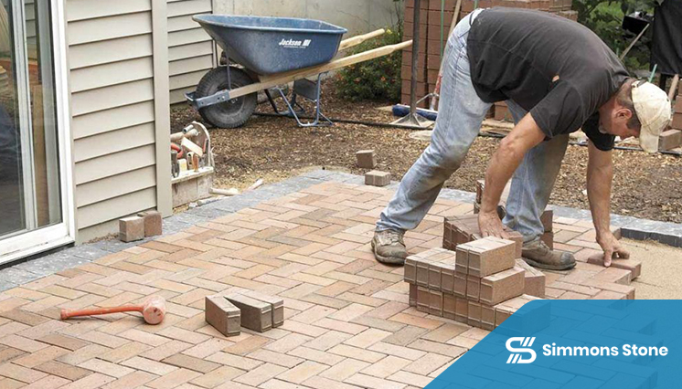 Regular maintenance work going on patio pavers