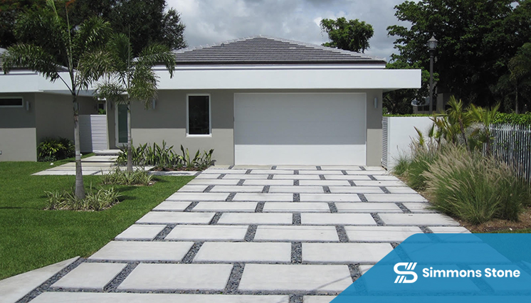 Modern paver driveway enhancing a home's curb appeal
