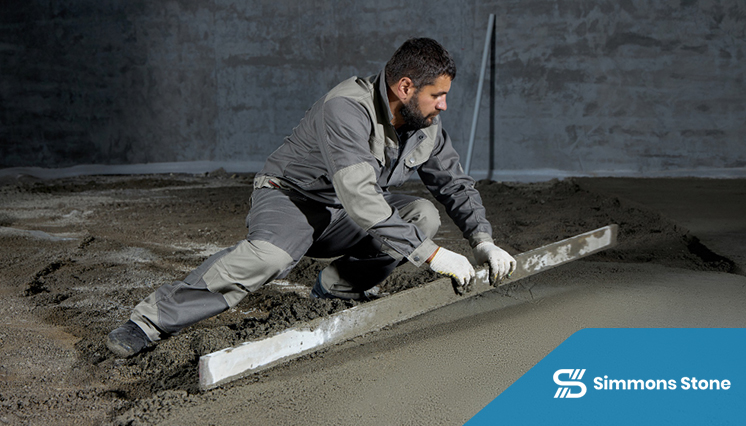 Technicians leveling uneven concrete
