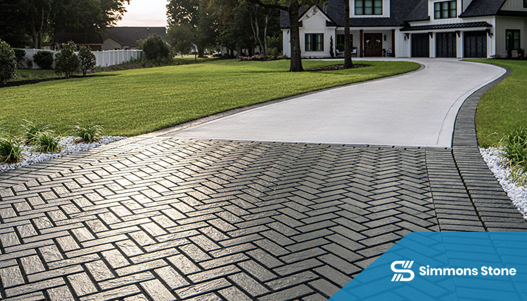 Textured surface of permeable pavers