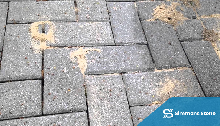 Uneven and sunken pavers caused by soil and water damage