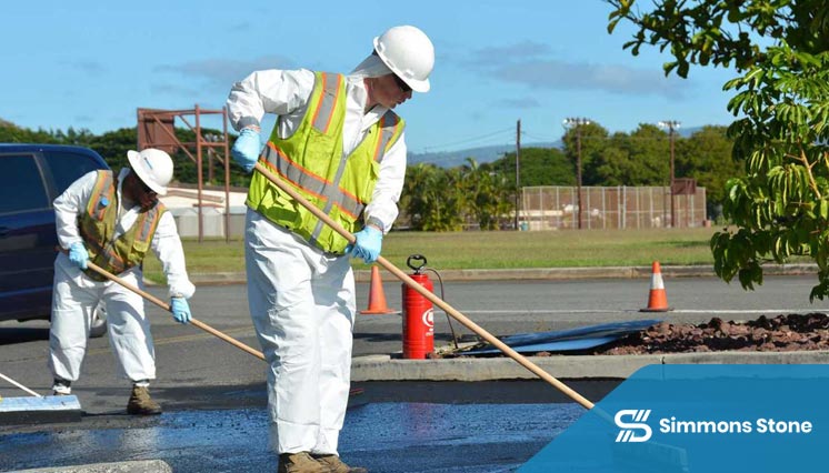 Asphalt driveway installation by crew in Pasadena