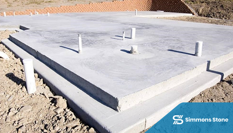 Completed slab-on-grade foundation ready for construction