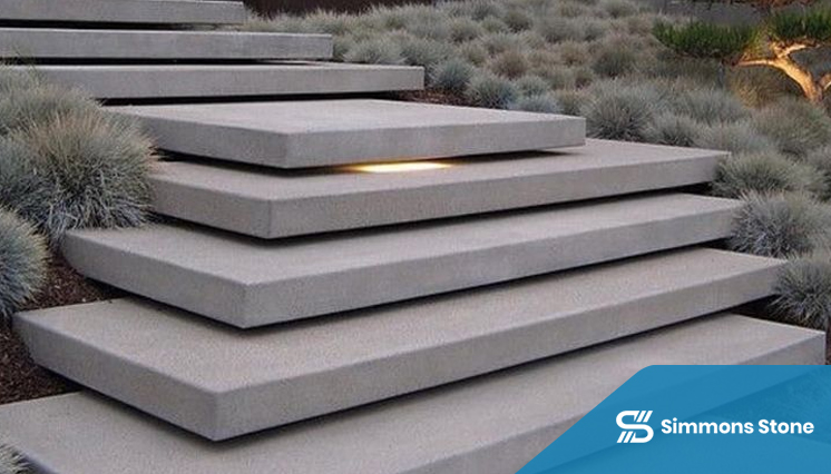 Finished poured concrete Steps