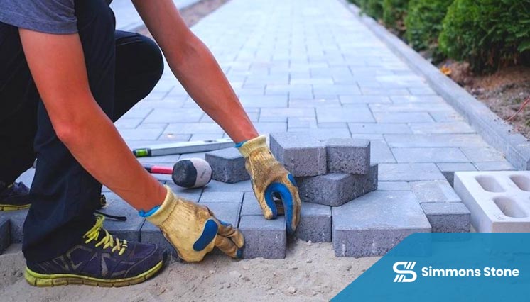 Brick paving work for public sidewalk