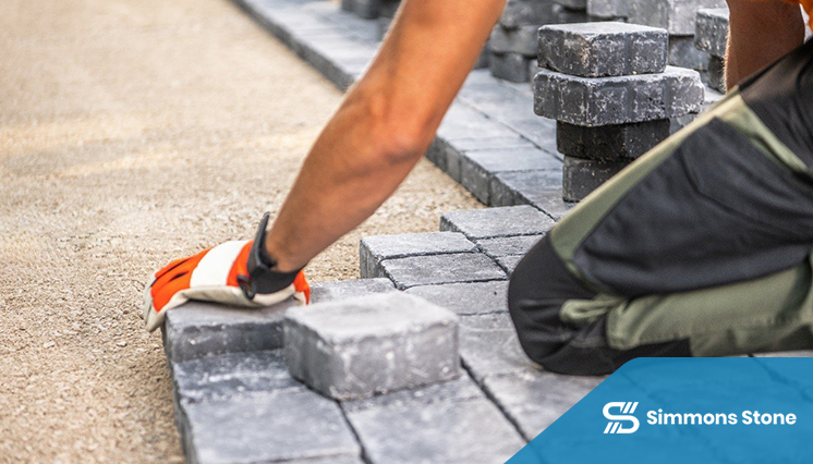 Natural stone driveway installation
