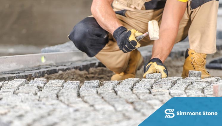 Stone paver repair in residential setting