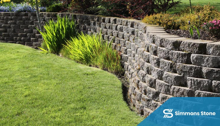Retaining Stone Wall in a garden