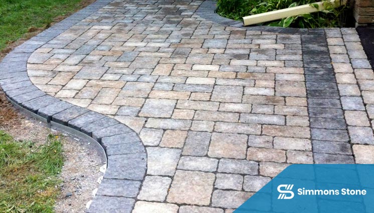 Natural stone pavers after sealing, showing enhanced color and texture