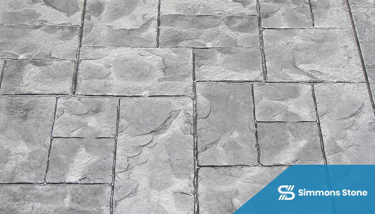 Stamped concrete textures and color finishes