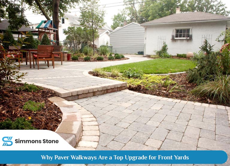 Paver walkway showcasing durable material and elegant design