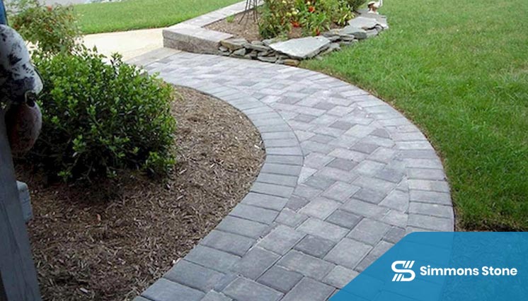 Stone pathway in a residential walkway