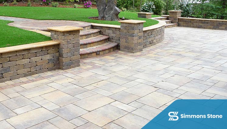 Limestone walkway through garden