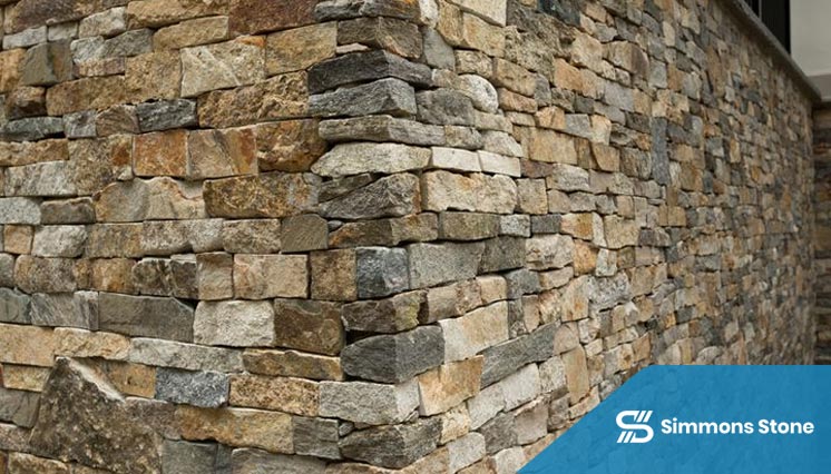 Stone veneer cladding on exterior wall in Pasadena